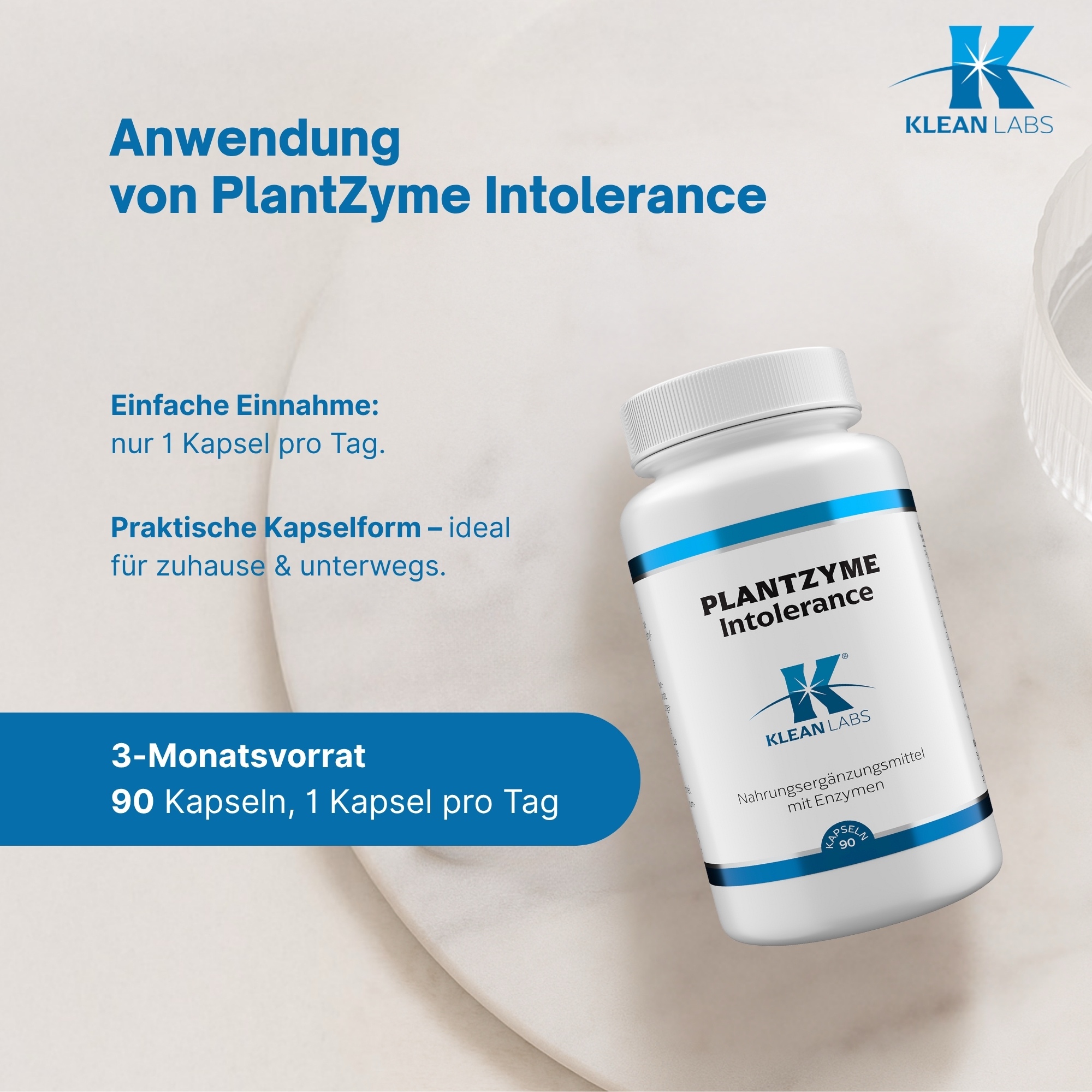 Produktfoto: PlantZyme Intolerance KLEAN LABS