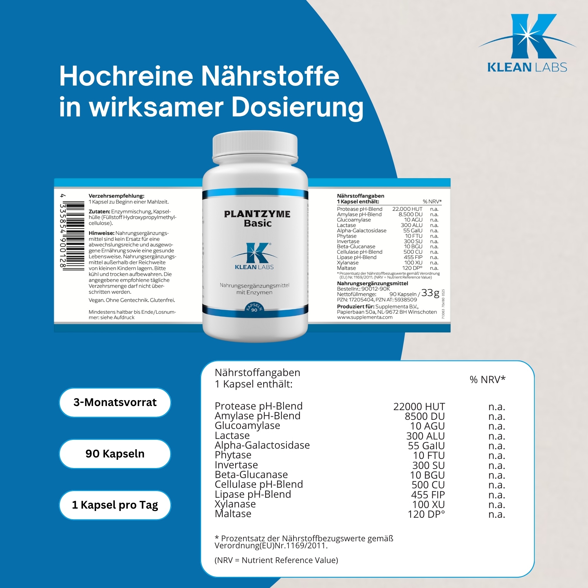 Produktfoto: PlantZyme Basic Basic KLEAN LABS