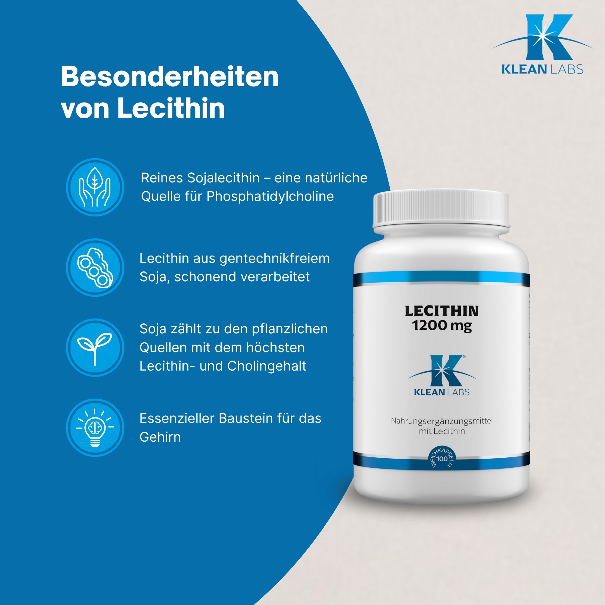 Produktfoto: Lecithin Weichkapseln 1200 mg Klean Labs