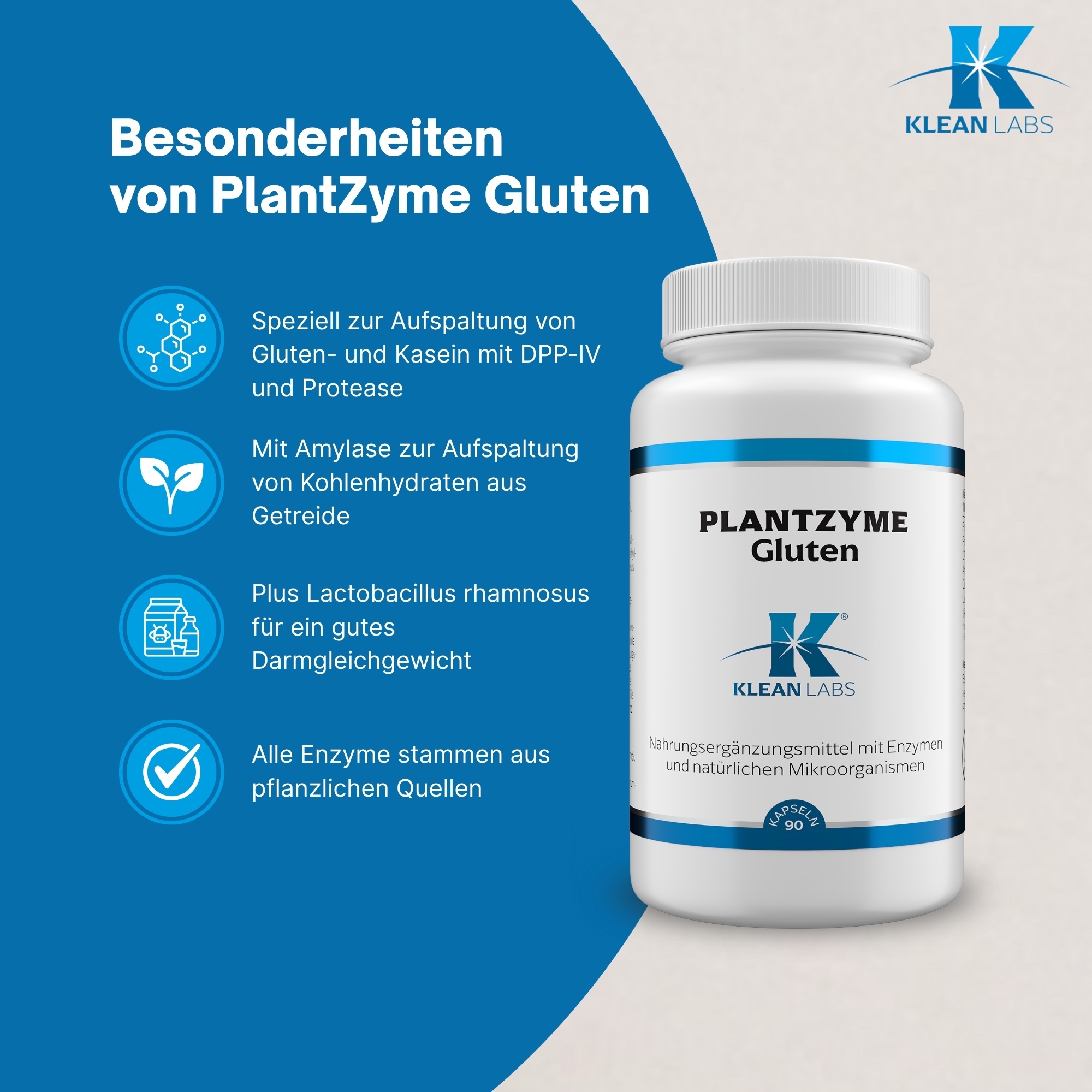 Produktfoto: PlantZyme Gluten KLEAN LABS