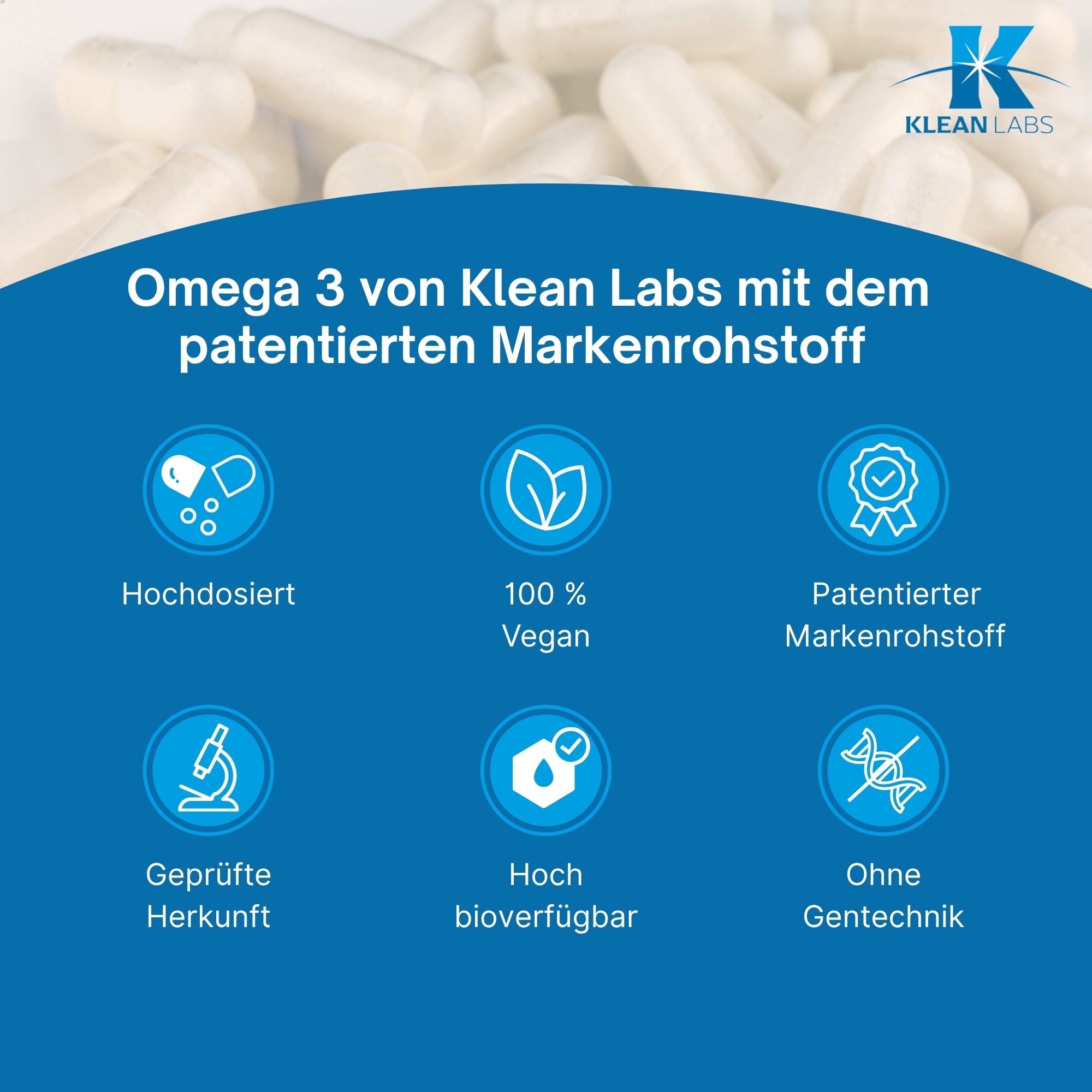 Produktfoto: Omega-3 vegan KLEAN LABS
