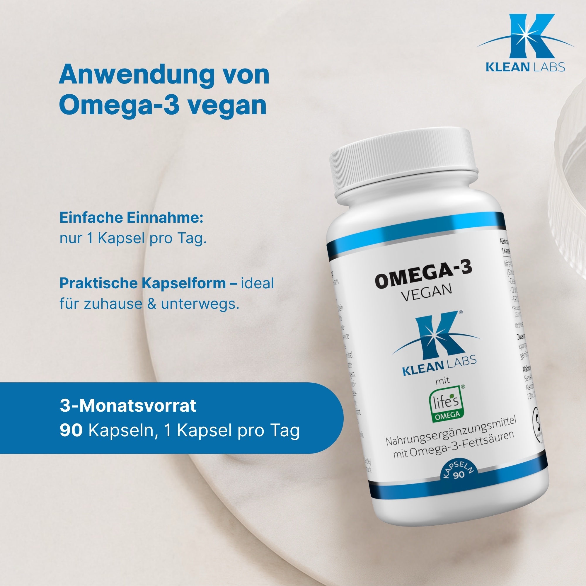 Produktfoto: Omega-3 vegan KLEAN LABS
