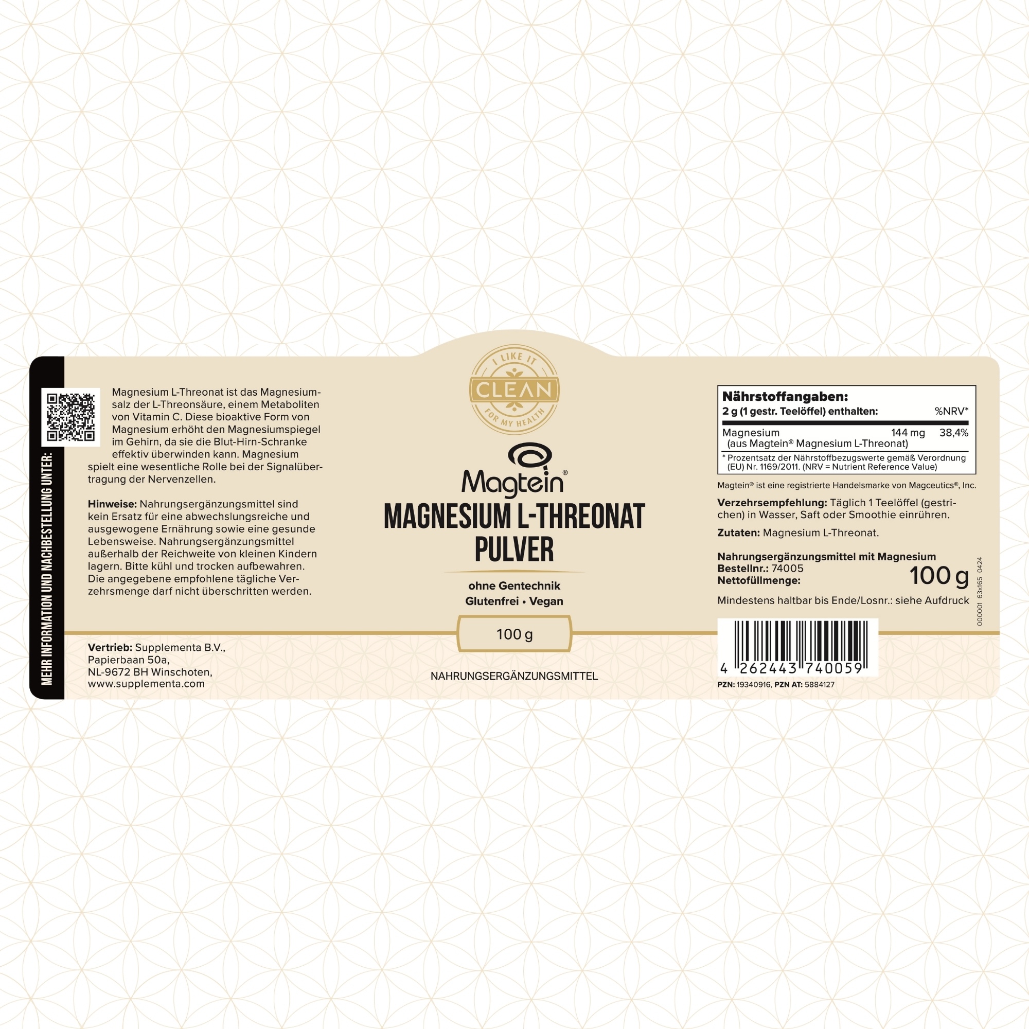 Produktfoto: Mehrere Nahrungsergänzungsmittel in dunklen Flaschen auf einem beigen Podest vor braunem Hintergrund. Der Text 'I LIKE IT CLEAN' ist oben zu sehen.