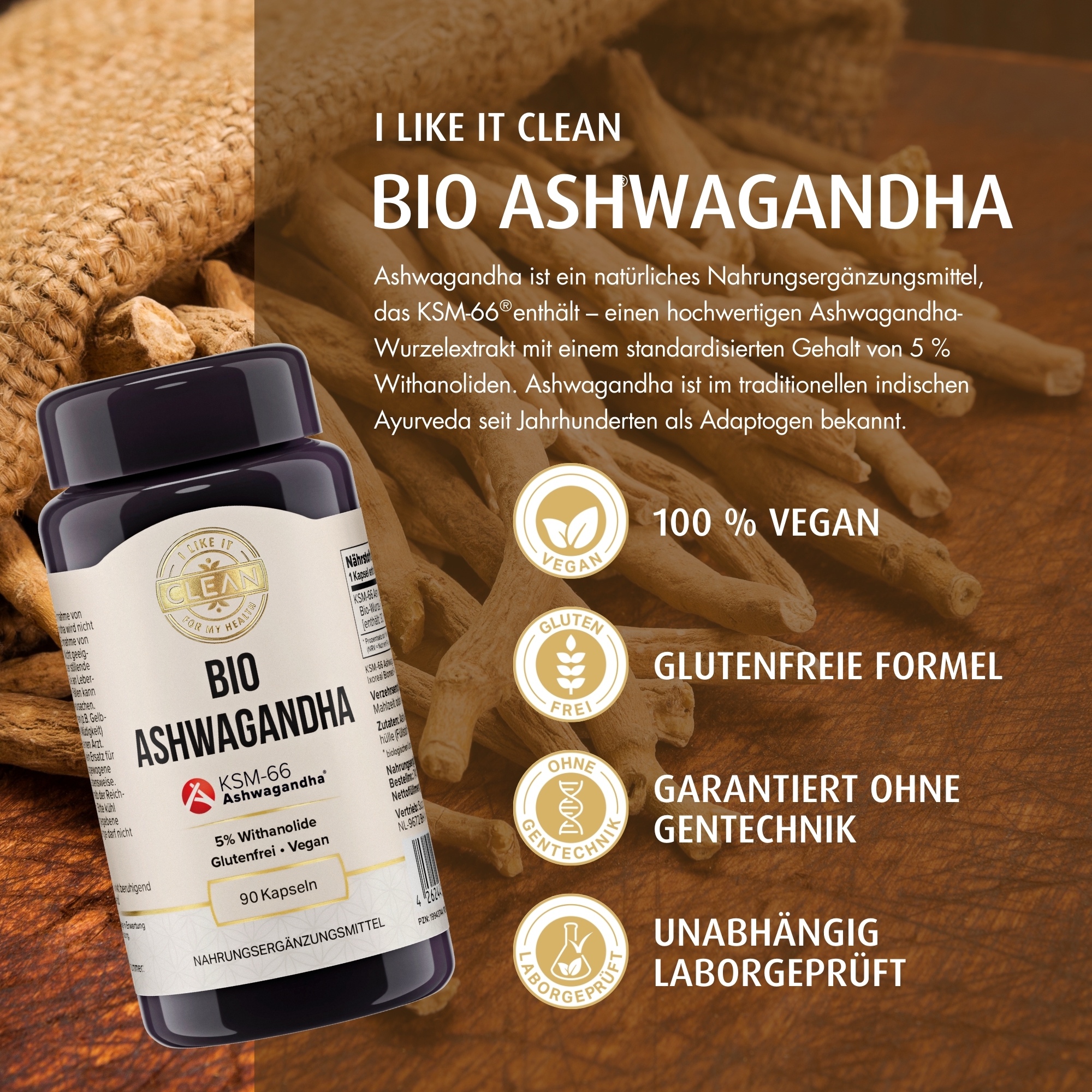 Produktfoto: Ashwagandha Bio Wurzel-Extrakt 600 mg KSM-66