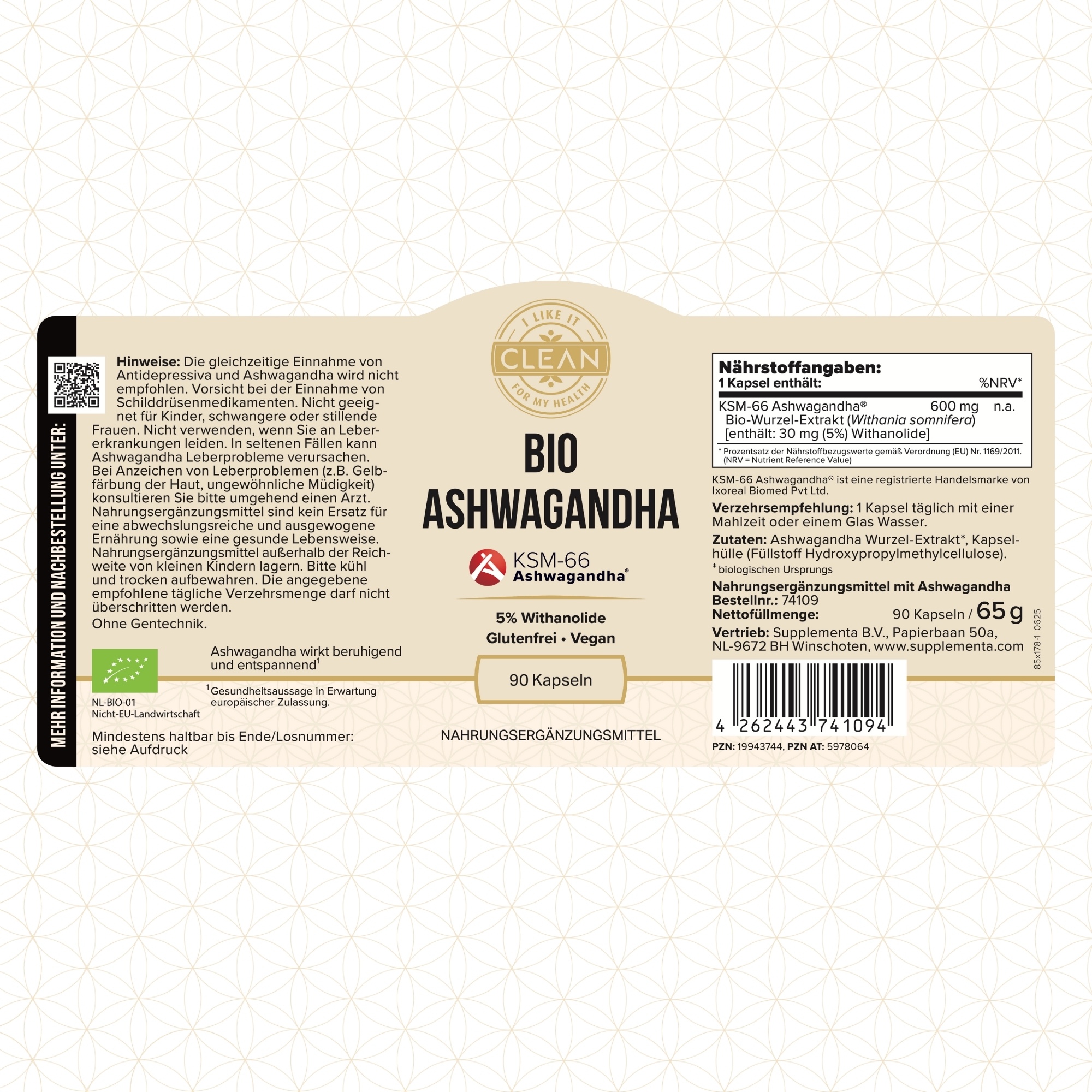 Produktfoto: Ashwagandha Bio Wurzel-Extrakt 600 mg KSM-66