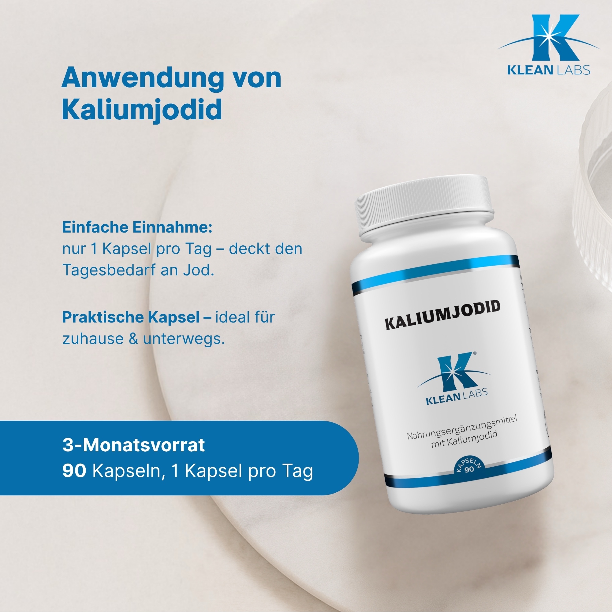 Produktfoto: Kaliumjodid KLEAN LABS