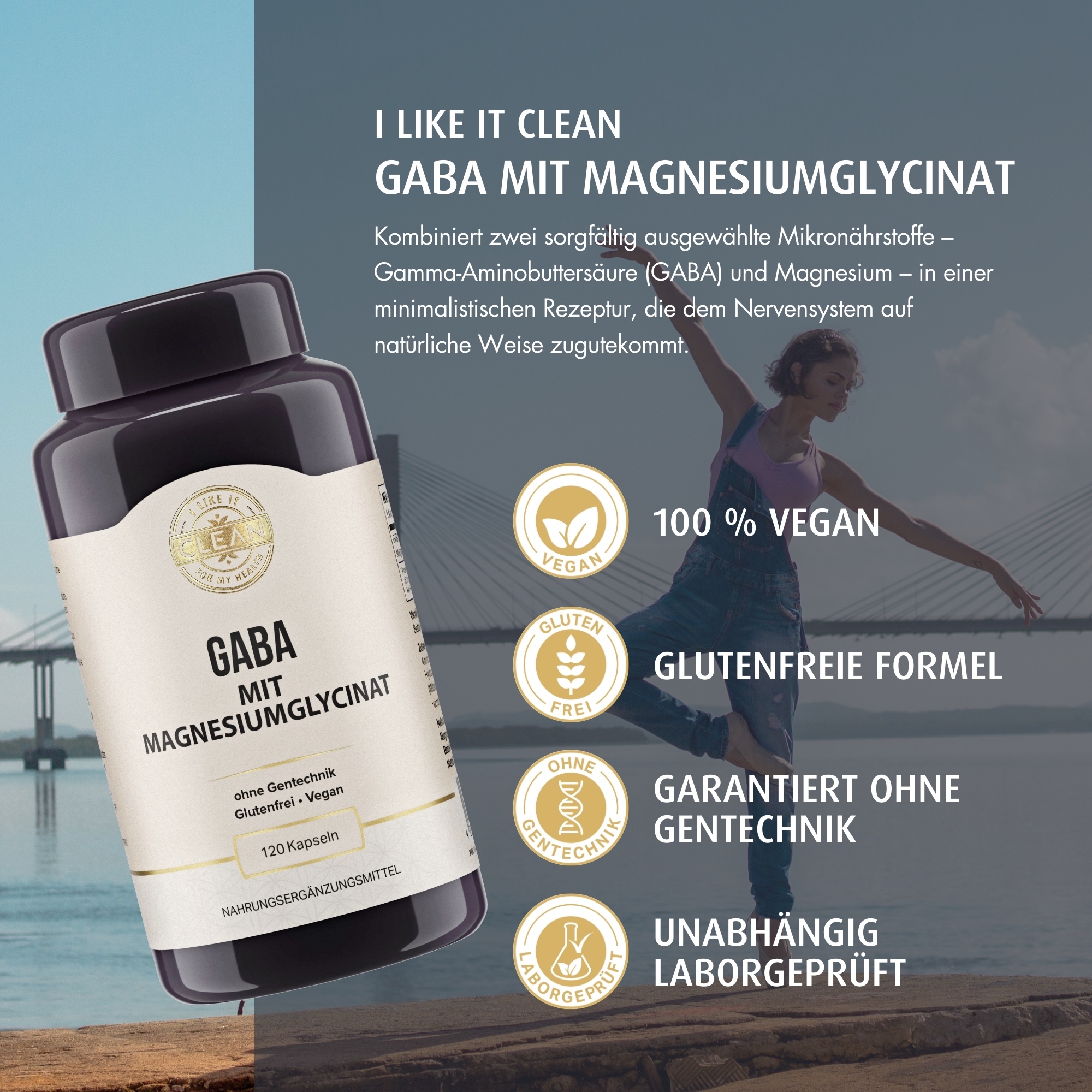 Produktfoto: GABA mit Magnesiumglycinat | i like it clean