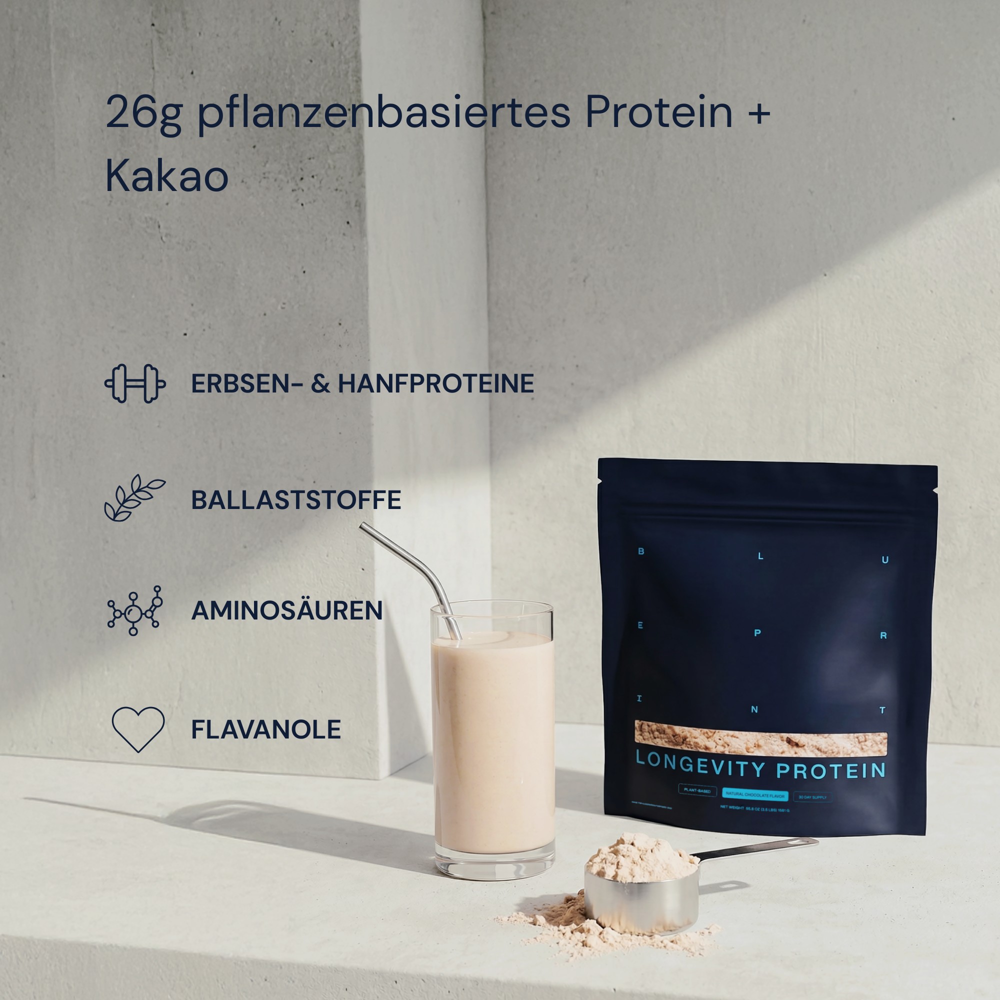 Produktfoto: Longevity Protein -Chocolate |  Bryan Johnson