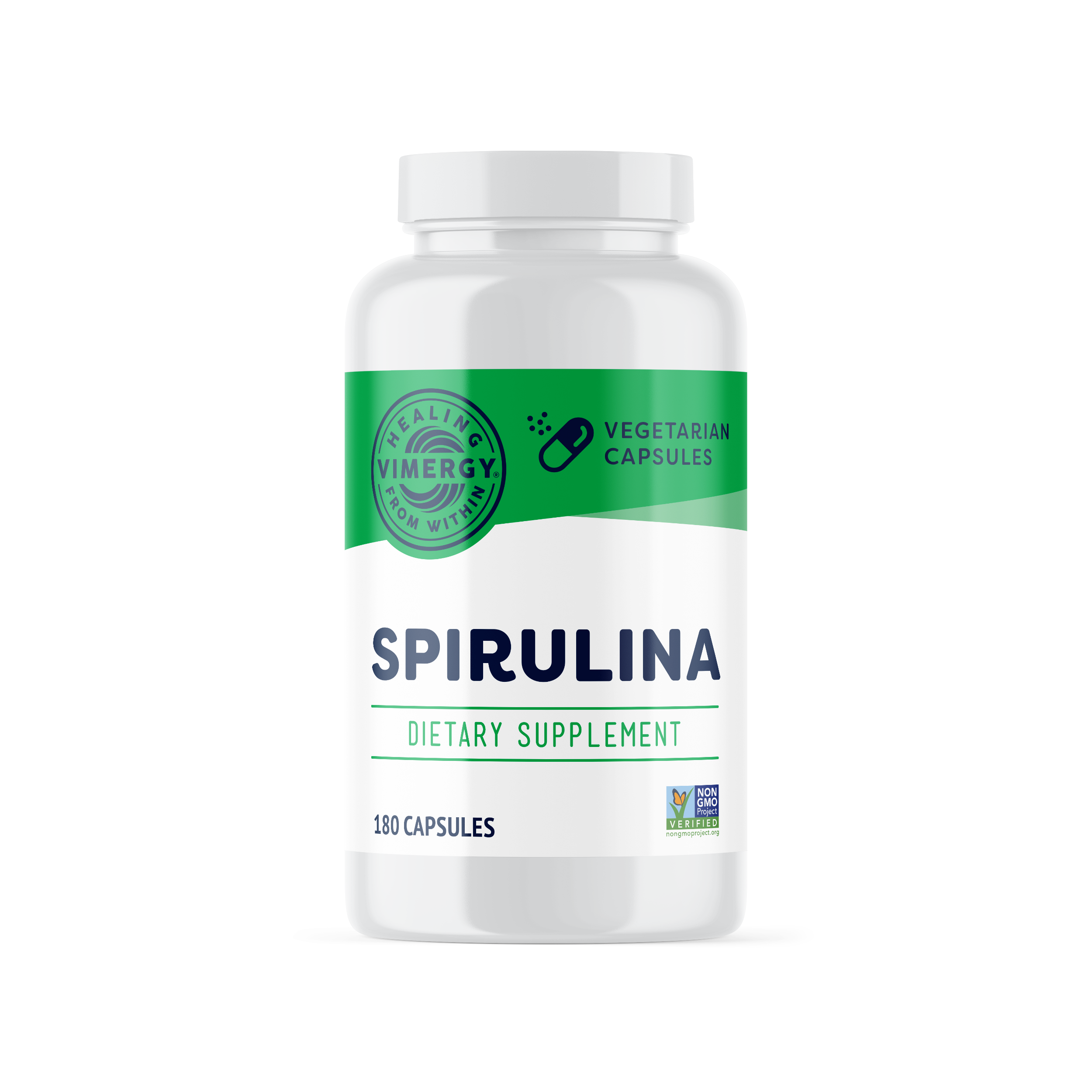 Produktfoto: Werbung für Spirulina-Kapseln mit einer Frau, die Yoga vor einer Bergkulisse macht. Spirulina enthält Vitamine und Mineralstoffe.