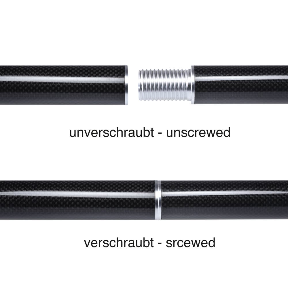 CARBON round tube wound, 3k-PW (Ø 32 x 28) with threaded inserts, image 2