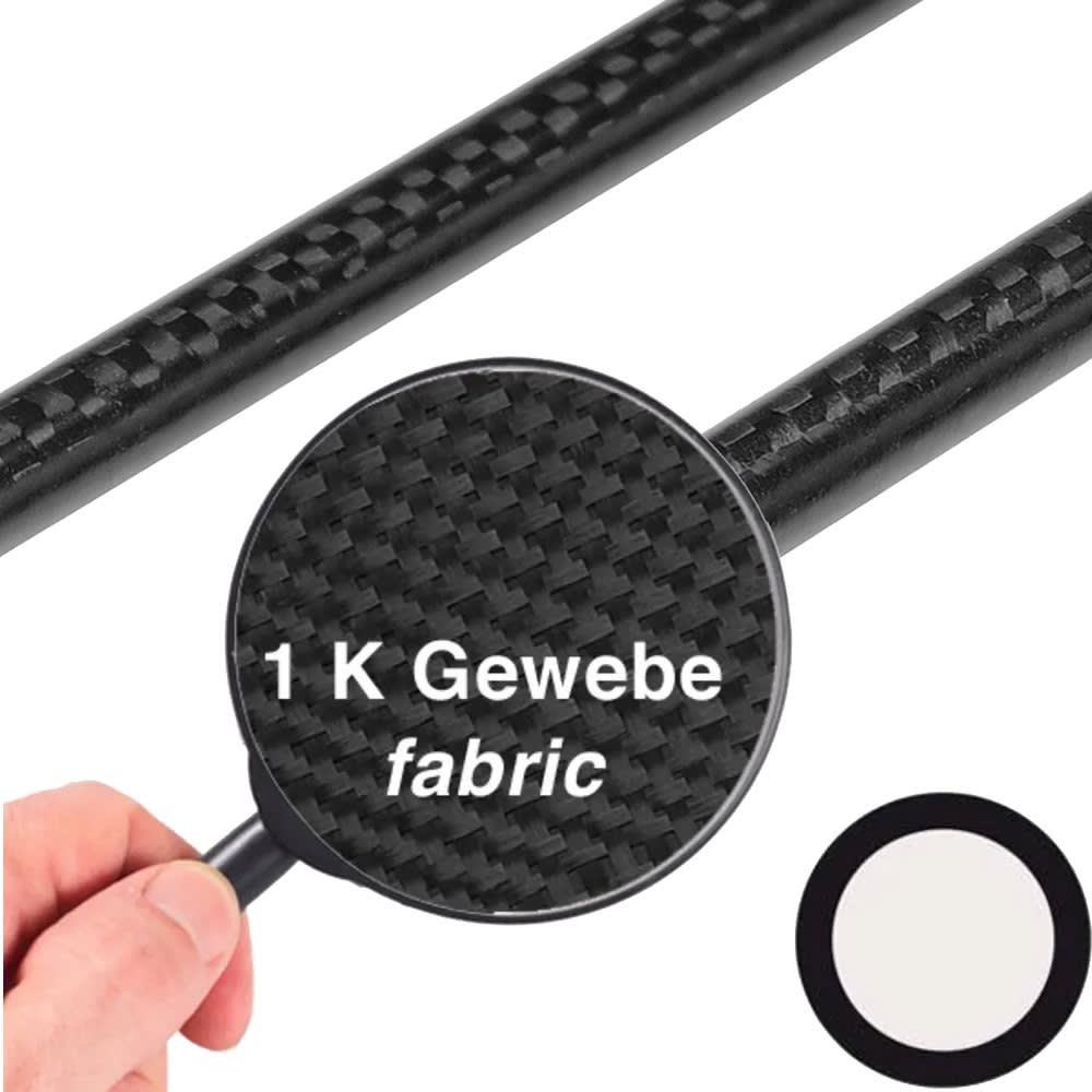 CARBON fibre tubes wound 0°/90°, plain weave (1k), image 2