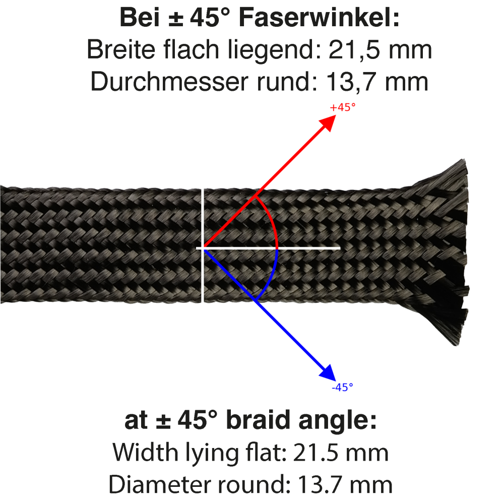 Carbon fibre sleeve Ø 14 mm / 45° / 3k, image 3