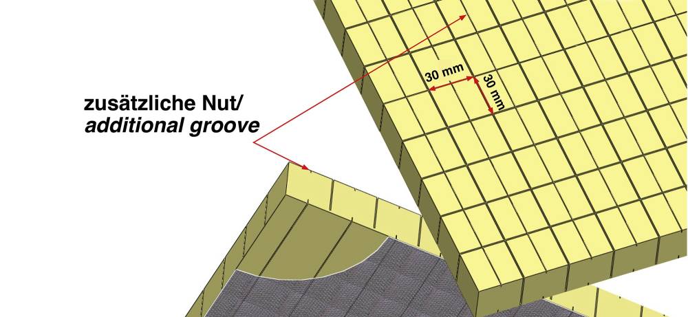 Close-up image of a rigid PVC foam sheet with grooves and channels.