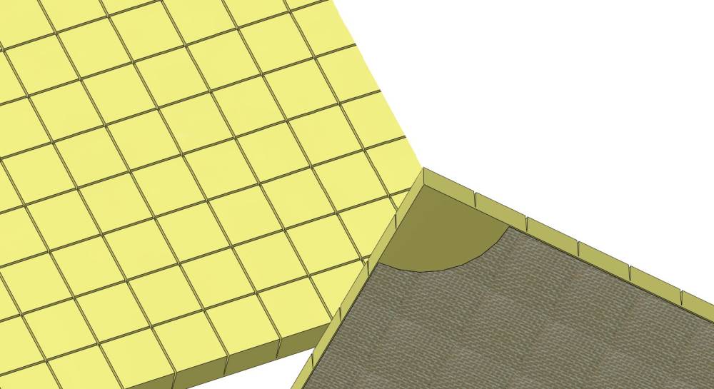 The image shows a close-up drawing of a rigid PVC foam sheet with grooves that form a uniform grid pattern.