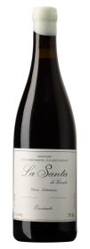 Produktfoto: Weinflasche mit weißem Etikett und Korkverschluss. Aufschrift: La Santa de Úrsula, Envínate, 750 ml.