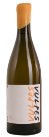 Produktfoto: Flasche eines weißen Burgunders mit orangefarbenem Wachssiegel und modernem Etikett.