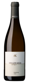 Produktfoto: Weinflasche mit Etikett Holger Koch Chardonnay.