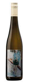 Produktfoto: Hochwertige Schlegelflasche mit Kunstetikett, Schraubverschluss, Text "RIESLING MÜLLER-RUPRECHT" sichtbar.
