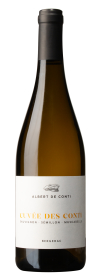 Produktfoto: Flasche mit Etikett “Albert de Conti Cuvée des Conti Sauvignon Sémillon Muscadelle Bergerac“.