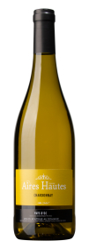 Produktfoto: Weinflasche mit gelbem Etikett „Aires Hautes Chardonnay“.