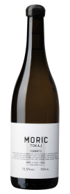 Produktfoto: Eine Weinflasche mit dem Etikett 'MORIC TOKAJ FURMINT H'. Der Alkoholgehalt beträgt 13,5% und das Volumen 750 ml.