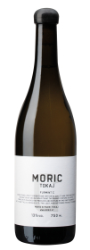 Produktfoto: Weinflasche mit der Aufschrift 'Moric Tokaj Furmint C', 13% Vol, 750 ml. Weißwein aus Ungarn.