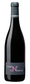 Produktfoto: Weinflasche mit schwarzem Etikett “DOMAINE FONDRECHE“.
