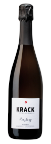 Produktfoto: Flasche Sekt Krack Riesling Extra Brut mit Etikett.