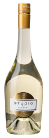 Produktfoto: Weinflasche mit goldenem Verschluss und Etikett 'STUDIO BY MIRAVAL'.