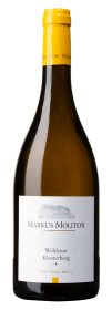Produktfoto: Weinflasche mit gelbem Verschluss, Etikett Markus Molitor, Wehlener Klosterberg, Pinot Blanc Mosel.