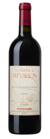Produktfoto: Weinflasche Domaine de Trévallon mit rotem Verschluss und Etikett.