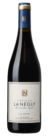 Produktfoto: Flasche Château Lanégly La Côte, La Clape, Appellation d'Origine Protégée, mit blauem Kapsel und Etikett.