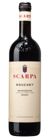 Produktfoto: Weinflasche Scarpa Rouchet Monferrato Rosso mit Etikett.