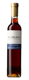 Produktfoto: Flasche mit goldener Kapsel und Etikett “Sämling Velich“.