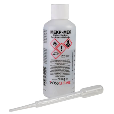 MEKP hardener, bottle/ 100 g (incl. dosing pipette 3 ml)