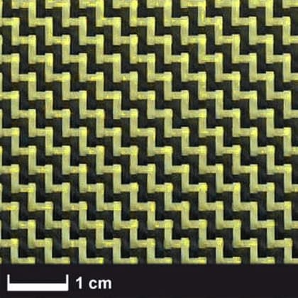 Carbon/Aramid fabric 205 g/m² (twill weave) 100 cm