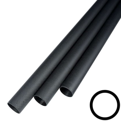 CARBON fibre tubes wound 0°/90°, plain weave (3k) 