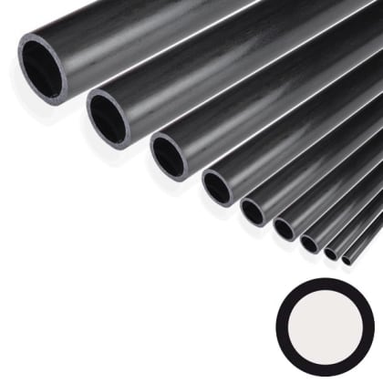 CARBON CFK-Rundrohr pultrudiert, (Ø 20 / 15) x 1000 mm  (Restposten)