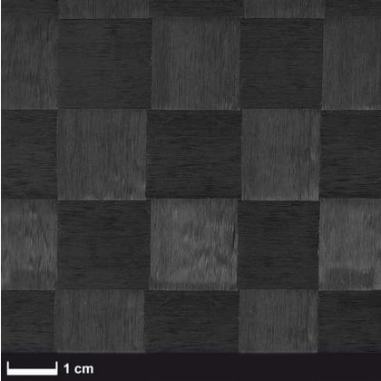 Schwarz-weiß kariertes Muster mit quadratischen Feldern. Maßstab zeigt 1 cm. Textur ist rau.