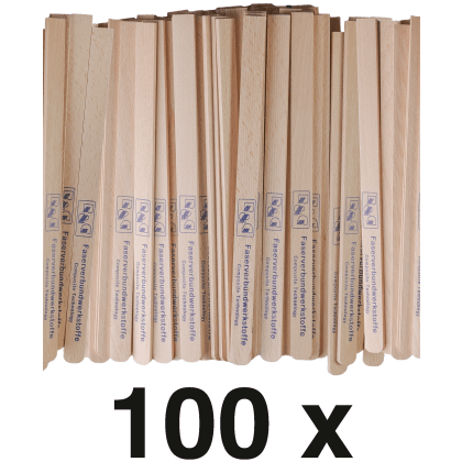 Wooden mixing spatula (250 x 15 x 3 mm) pack/ 100 pcs.