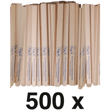Wooden mixing spatula (250 x 15 x 3 mm) box/ 500 pcs.