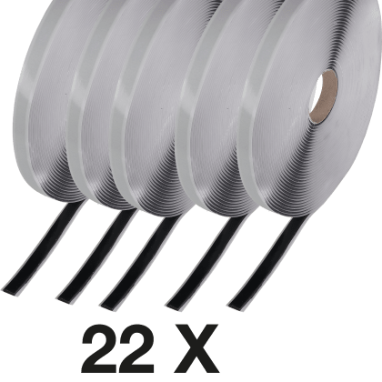 Vakuum-Dichtband SCHWARZ, 2,5 x 12 mm (bis 120 °C) Karton/ 22 Rollen
