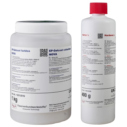 EP-Gelcoat colourless NOVA + Hardener L (40 min) kit/ 1,40 kg