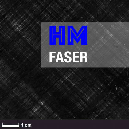 Eine schwarze, rechteckige Folie mit einer weißen Kante und einer grauen Rolle am oberen Rand.