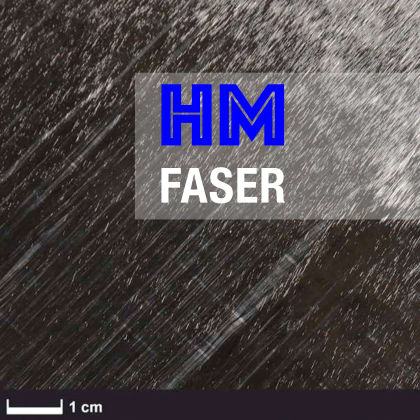 Ein schwarzes Materialstück mit weißem Rand und einer grauen Rolle oben.