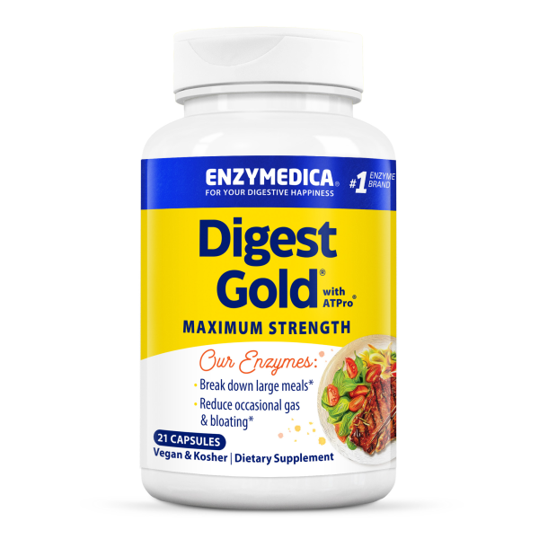 Produktfoto: Dose von Enzymedica Digest Gold mit ATP Pro, 21 Kapseln, Nahrungsergänzungsmittel, vegan und koscher, zur Unterstützung der Verdauung.