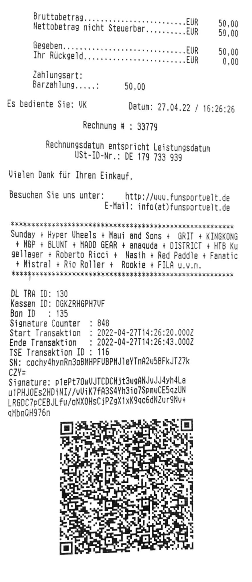 ERP Kassenmodul mit TSE (Kassensicherungsverordnung) 1