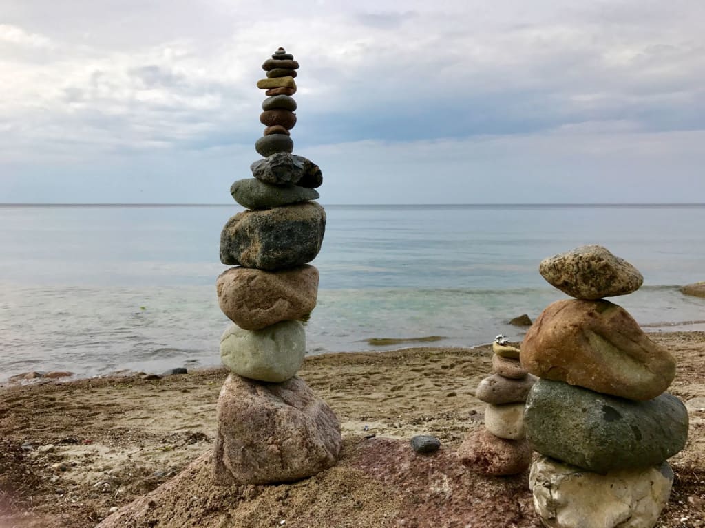 Stein Kunst am Strand von Rerik