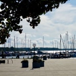 Blick vom Haffplatz auf den Hafen in Rerik